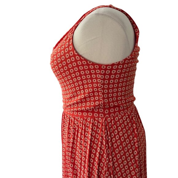 Maeve Anthropologie Size 1X Tangerine Orange Brianne Floral Cowl Neck Midi Dress - Picture 8 of 16